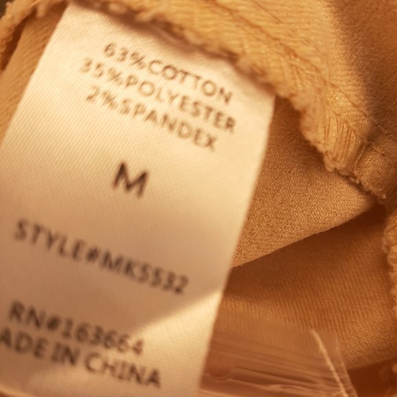 Brand New Boutique MAZIK Distressed Gold Wash Denim Ruffle Top - Picture 8 of 8